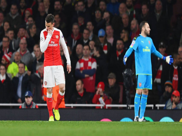 Dejected Laurent Koscielny (left) and David Ospina (Image courtesy: Arsenal Twitter handle) Dejected Laurent Koscielny (left) and David Ospina (Image courtesy: Arsenal Twitter handle)