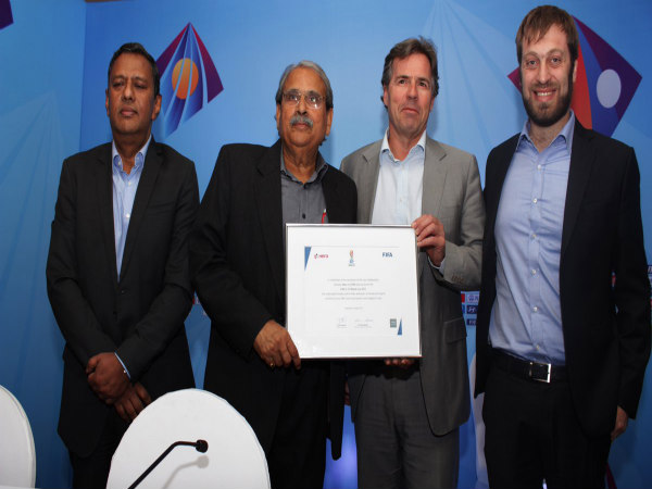 Hero MotoCorp officials with AIFF officials (right) (Image courtesy: Indian Football Team Twitter handle) Hero MotoCorp officials with AIFF officials (right) (Image courtesy: Indian Football Team Twitter handle)