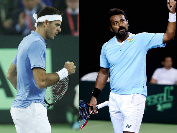 From left: Juan Martin Del Potro and Leander Paes From left: Juan Martin Del Potro and Leander Paes