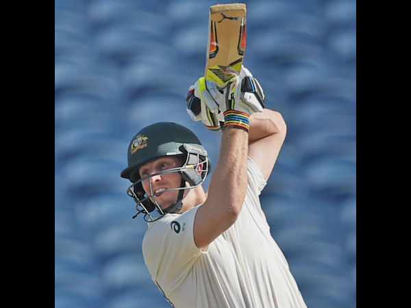 Australian batsman Mitchell Marsh plays a shot during the first Test match played against India in Pune. Australian batsman Mitchell Marsh plays a shot during the first Test match played against India in Pune.