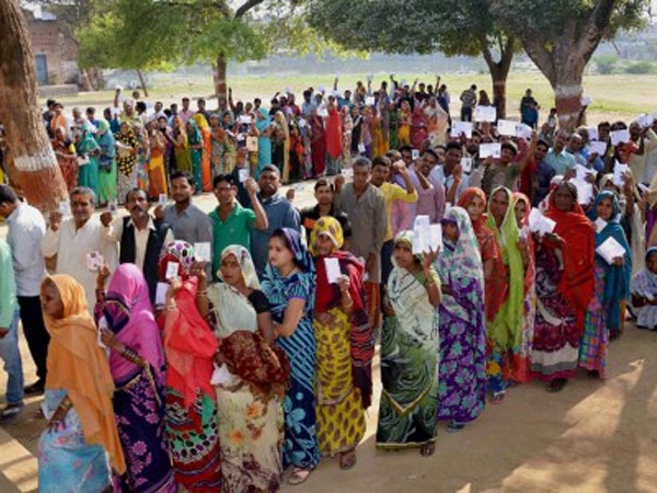 People line up at a polling station in Mirzapur during the seventh and final phase of voting in Uttar Pradesh. People line up at a polling station in Mirzapur during the seventh and final phase of voting in Uttar Pradesh.