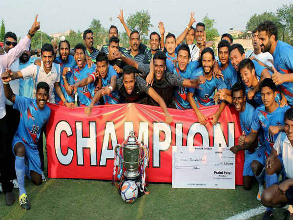 File photo: Services players celebrate with Santosh trophy File photo: Services players celebrate with Santosh trophy