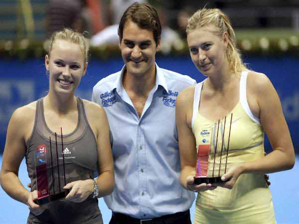File photo: From left: Caroline Wozniacki, Roger Federer and Maria Sharapova File photo: From left: Caroline Wozniacki, Roger Federer and Maria Sharapova