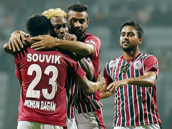A file picture of Mohun Bagan players celebrating a goal A file picture of Mohun Bagan players celebrating a goal