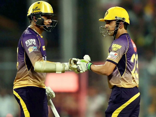 Kolkata's Sunil Narine (left) and Gautam Gambhir during their opening wicket partnership against Punjab Kolkata's Sunil Narine (left) and Gautam Gambhir during their opening wicket partnership against Punjab