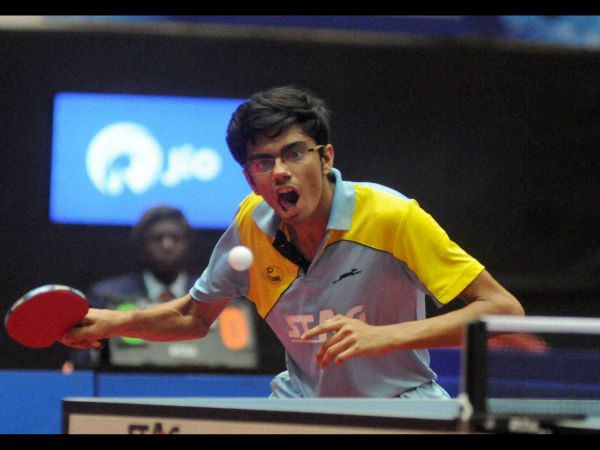 File photo: India's Table tennis player Manav Thakkar in action. File photo: India's Table tennis player Manav Thakkar in action.