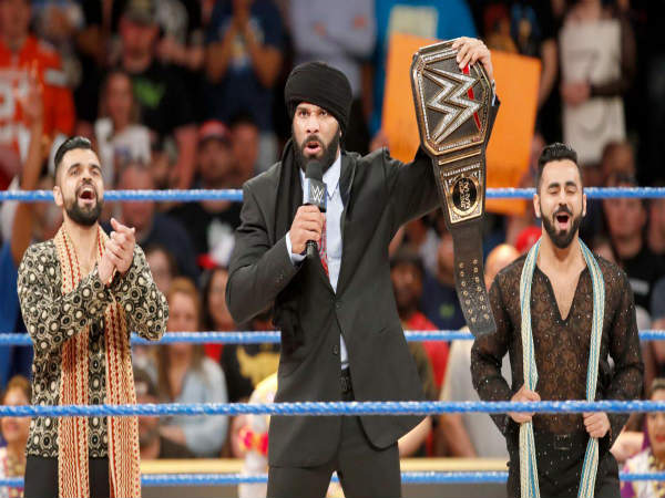 Jinder Mahal, (centre) (Image courtesy: wwe.com) Jinder Mahal, (centre) (Image courtesy: wwe.com)