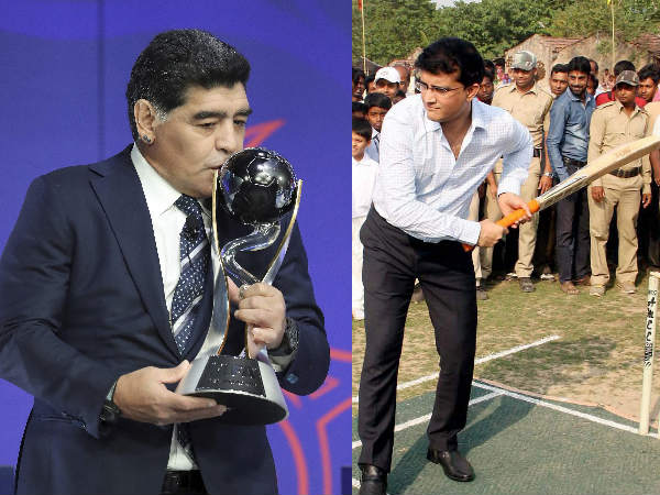 From left: Diego Maradona and Sourav Ganguly From left: Diego Maradona and Sourav Ganguly