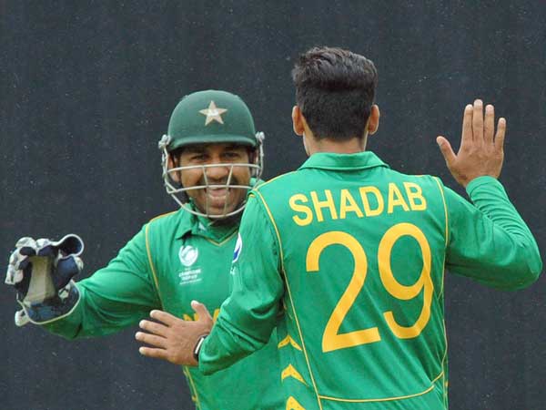 File photo: Sarfraz Ahmed (left) with team-mate Shadab Khan during their Champions Trophy match against India File photo: Sarfraz Ahmed (left) with team-mate Shadab Khan during their Champions Trophy match against India