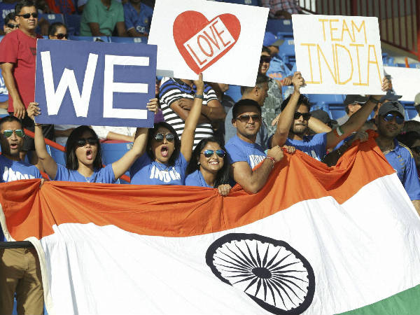 A file picture of Indian fans cheering "Men in Blue" at a cricket match A file picture of Indian fans cheering "Men in Blue" at a cricket match
