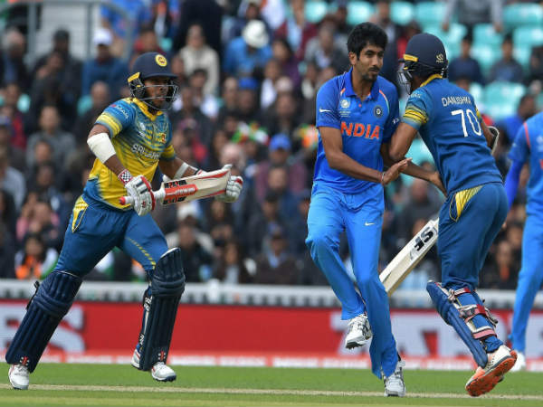 Sri Lankan players run between wickets during the ICC Champions Trophy match between India and Sri Lanka Sri Lankan players run between wickets during the ICC Champions Trophy match between India and Sri Lanka