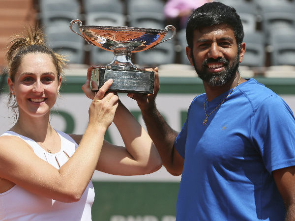 File photo: Rohan Bopanna (right) with partner Gabriela Dabrowski after winning French Open File photo: Rohan Bopanna (right) with partner Gabriela Dabrowski after winning French Open