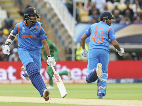 Rohit Sharma, right, and Shikhar Dhawan run between wickets during the ICC Champions Trophy match between India and Pakistan Rohit Sharma, right, and Shikhar Dhawan run between wickets during the ICC Champions Trophy match between India and Pakistan
