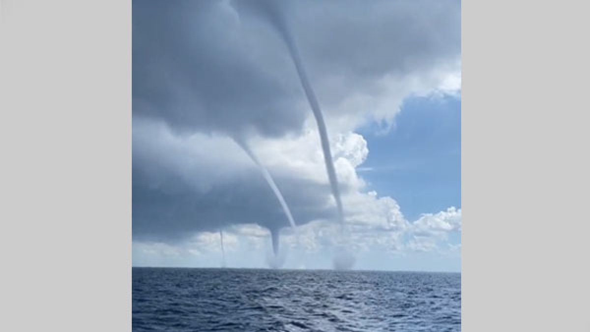 Multiple waterspouts spotted spinning near Spanish island; Twitterati