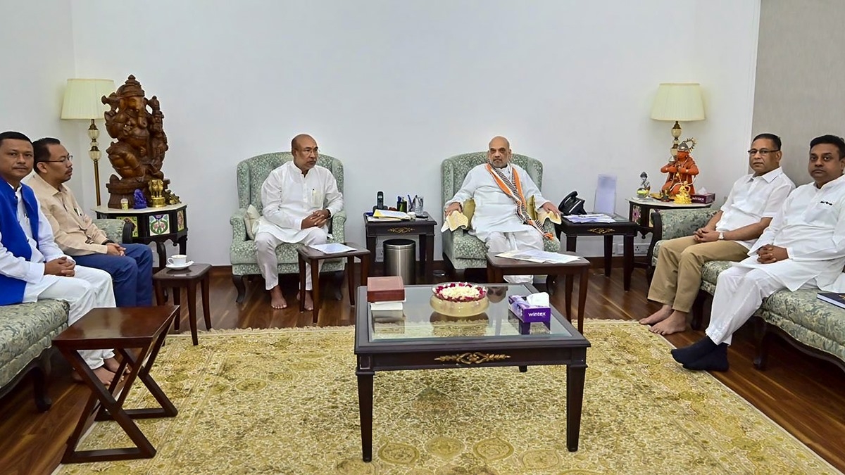 Manipur CM Briefs Amit Shah About ‘Evolving Situation’ In Delhi