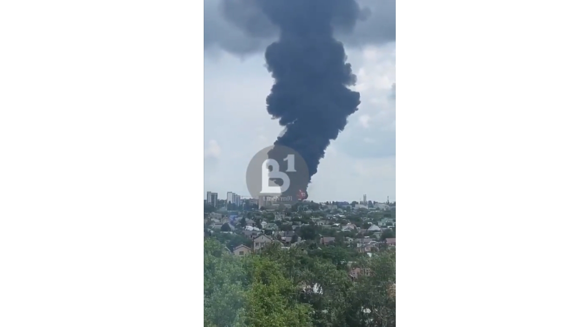 Viral Video Shows Russian Helicopter Flying Away Moment Fire Erupts at Oil Depot