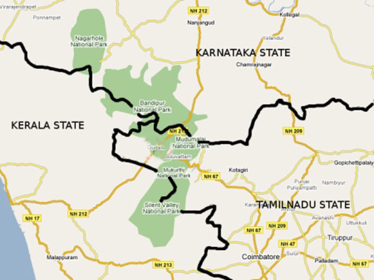 Tamil Nadu Karnataka Border Map : Tamil Nadu District Map - Tamil nadu