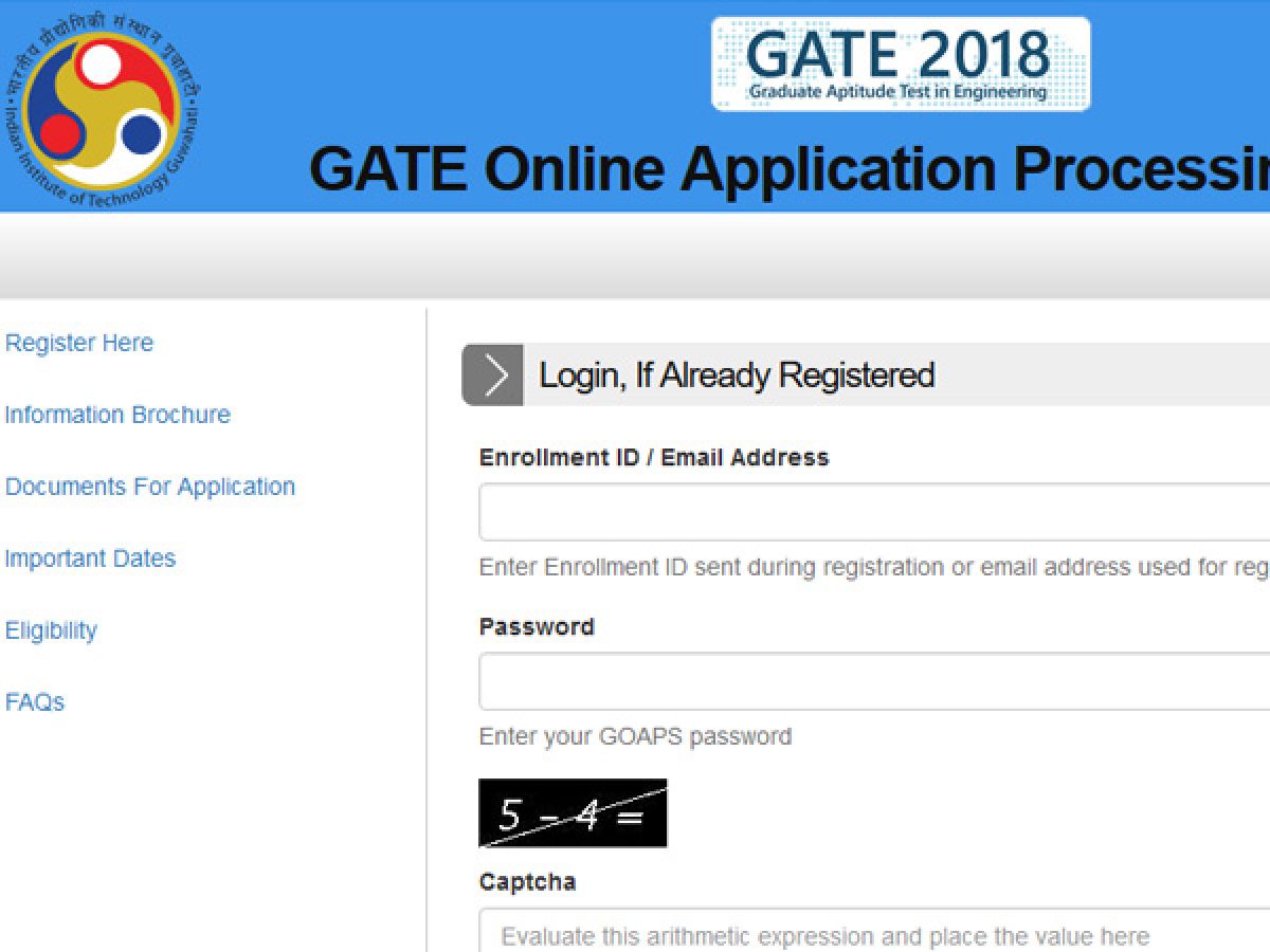 GATE 2018 Application process begins today, all you need to know