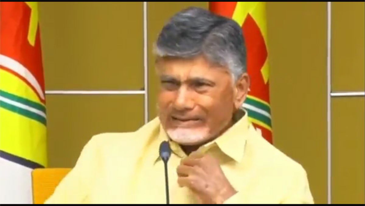 Chandrababu Naidu cries at press meet; vows to step into Assembly again  only after returning to power - Oneindia News