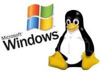 Windows and Linux logos