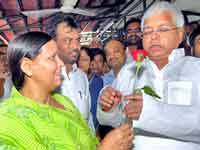Rabri Devi with Lalu Prasad Yadav