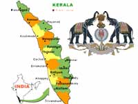 Kerala map and official seal