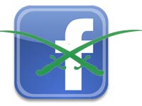 Facebook logo with swords