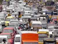 Autos and taxis on road