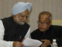 Manmohan Singh and Pranab Mukherjee