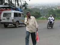 Man talking on cell phone Man talking on cell phone