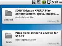 Google Reader app screenshot