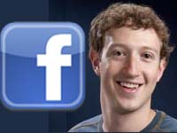 Facebook logo with CEO ZuckerBerg