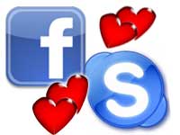 Facebook and Skype logos