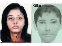 Radhika Tanwar with police sketch of suspected killer
