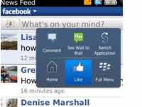 Facebook for BlackBerry app screenshot