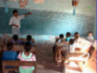Children siting in a class room