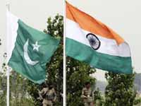 Pakistan and Indian flags Pakistan and Indian flags