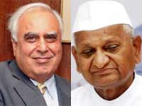 Anna Hazare and Kapil Sibal