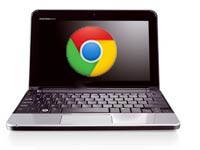 Google Chrome logo on laptop