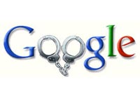 Google logo with handcuffs
