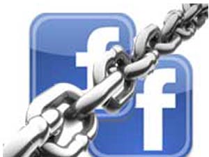 Facebook logo with chain