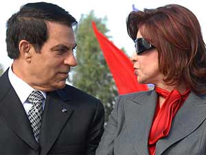 Deposed Tunisian President with wife