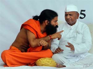 Baba Ramdev, Anna Hazare