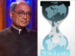 Digvijay Singh and WikiLeaks logo