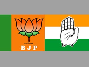 BJP-Congeress party flags