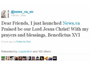 Pope's first tweet