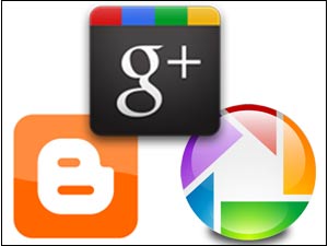 Blogger, Google Plus and Picassa logos