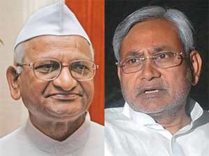 Bihar Chief Minister Nitish Kumar-Anna Hazare