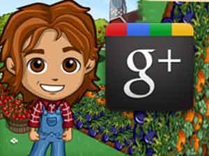 FamrVille game and Google Plus logo