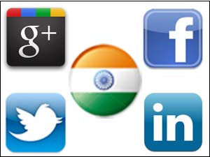 Social sites logo and Indian flag